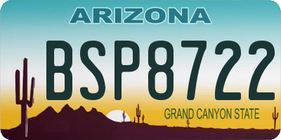 AZ license plate BSP8722