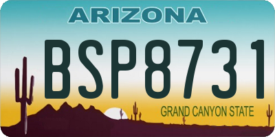 AZ license plate BSP8731