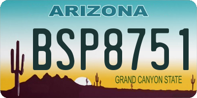AZ license plate BSP8751
