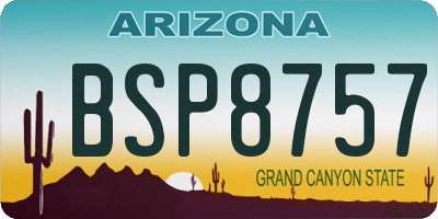 AZ license plate BSP8757