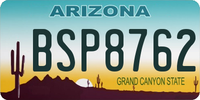 AZ license plate BSP8762