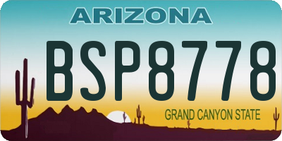 AZ license plate BSP8778