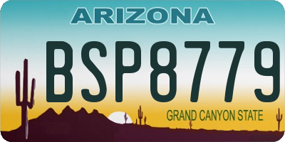 AZ license plate BSP8779