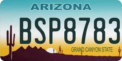 AZ license plate BSP8783
