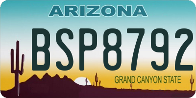 AZ license plate BSP8792