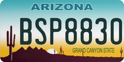 AZ license plate BSP8830