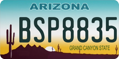 AZ license plate BSP8835