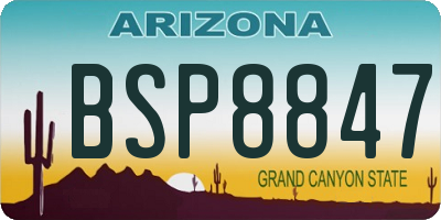 AZ license plate BSP8847