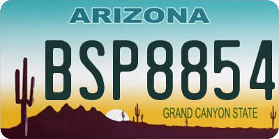 AZ license plate BSP8854