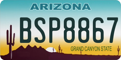 AZ license plate BSP8867