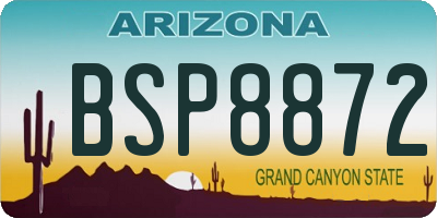 AZ license plate BSP8872