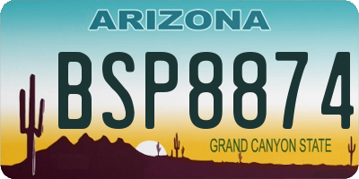 AZ license plate BSP8874