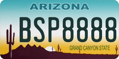 AZ license plate BSP8888