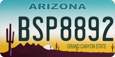 AZ license plate BSP8892