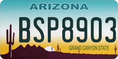 AZ license plate BSP8903