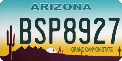 AZ license plate BSP8927