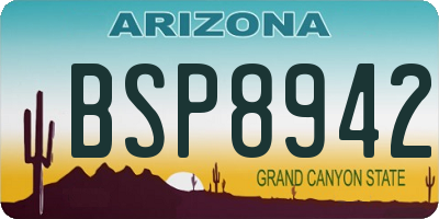 AZ license plate BSP8942