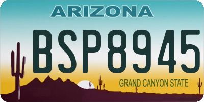 AZ license plate BSP8945