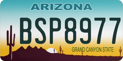 AZ license plate BSP8977