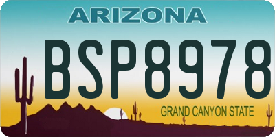 AZ license plate BSP8978