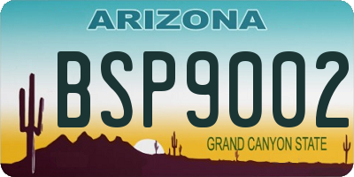 AZ license plate BSP9002