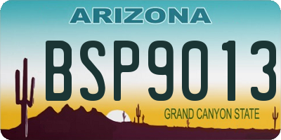 AZ license plate BSP9013