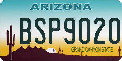 AZ license plate BSP9020