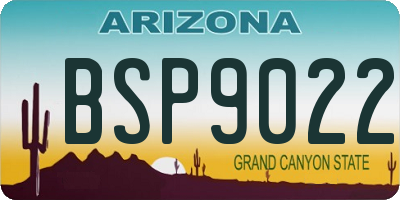 AZ license plate BSP9022
