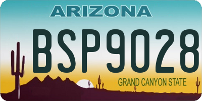 AZ license plate BSP9028