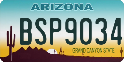AZ license plate BSP9034