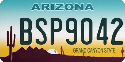 AZ license plate BSP9042