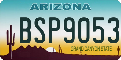 AZ license plate BSP9053