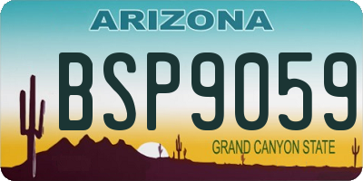 AZ license plate BSP9059
