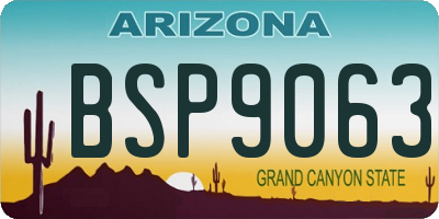 AZ license plate BSP9063