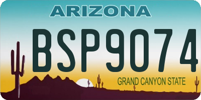 AZ license plate BSP9074