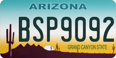 AZ license plate BSP9092