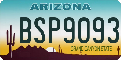 AZ license plate BSP9093