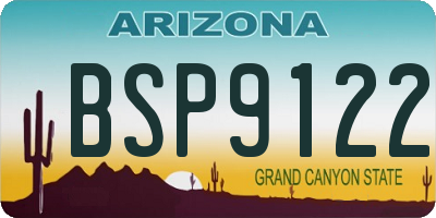 AZ license plate BSP9122