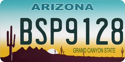 AZ license plate BSP9128
