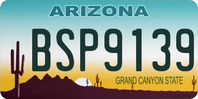 AZ license plate BSP9139