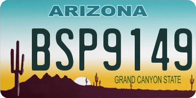 AZ license plate BSP9149