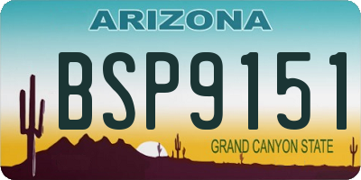 AZ license plate BSP9151