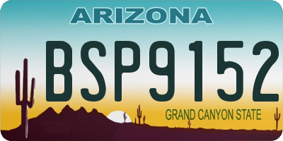 AZ license plate BSP9152