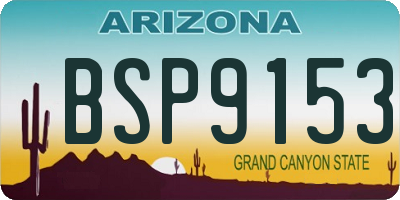 AZ license plate BSP9153