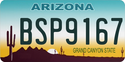 AZ license plate BSP9167