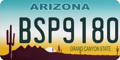 AZ license plate BSP9180