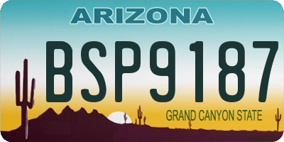 AZ license plate BSP9187