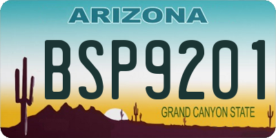 AZ license plate BSP9201