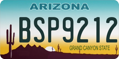 AZ license plate BSP9212