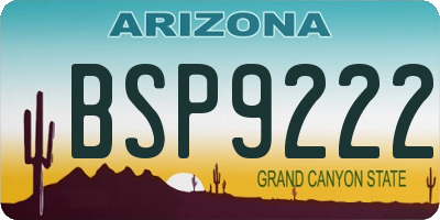 AZ license plate BSP9222